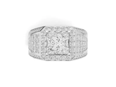 Princess Pointer With Round Bold Look Ring 3D print model