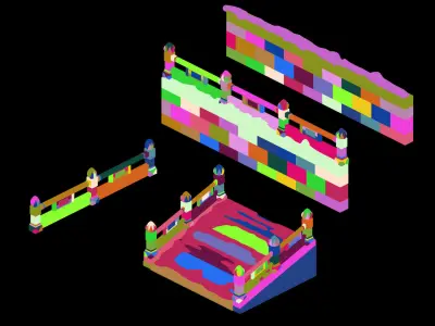 Game Kunlun Snow Mountain - Stairway Guardrail 03 3D model