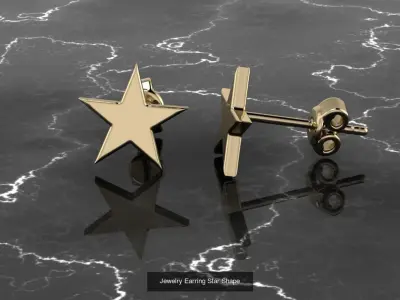 12 Jewelry Shapes Earrings with no diamonds 3D Model Pack