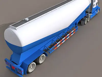 Blue Tanker Truck 12 3D model