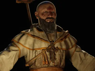 Priest Low-poly 3D model