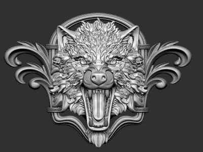 WOLF  PENDENT also FOR DECORATIVE 3D PRINT FILE 3D print model