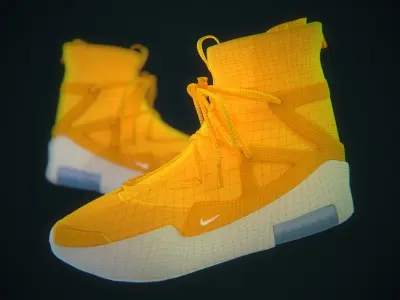  Nike Air Fear of God Amarillo Low-poly 3D model