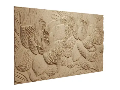 Modern Relief Wall Mural Decor CNC 3D Print 09 3D model