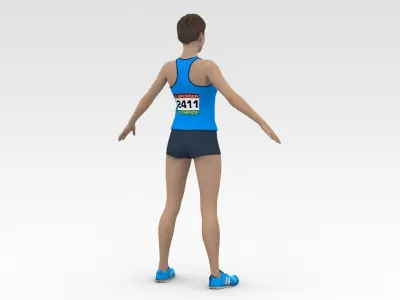 Athletic Runner 3D model buy