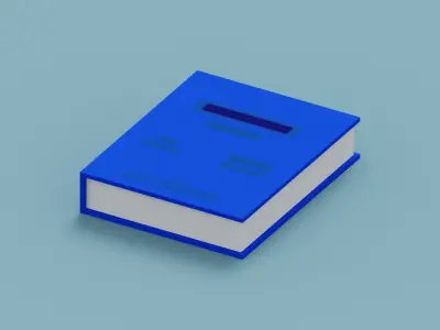 Voxel Blue Book Low-poly 3D model