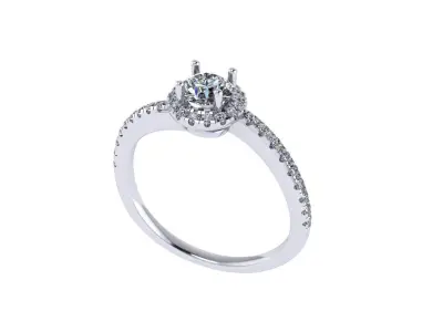 Women diamond engagement ring 3d render 3D print model