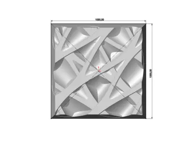 Abstract mesh relief decor panel N03 3D print model
