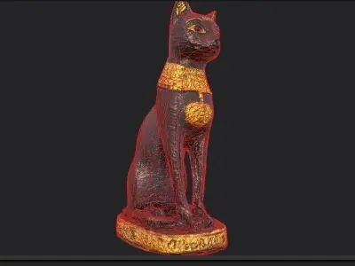 egyptian cat  Low-poly 3D model