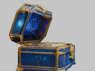 Space Fantasy Music Box Vintage Antique Art DEcoration Low-poly 3D model