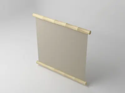 Hanging Scroll Traditional Asian Bamboo Style 3D Model 3D model