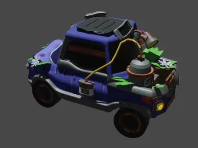 cartoon car  Low-poly 3D model buy