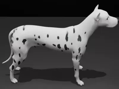Dalmatian Dog Rigged Low-poly 3D model