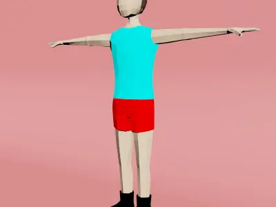 Nathaniel - Low poly boy character  Free low-poly 3D model