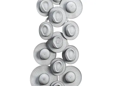 Decorative set of hats 3D model