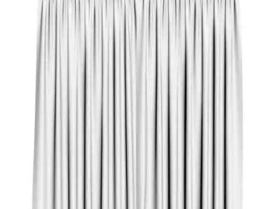 White see through window curtains 3D model