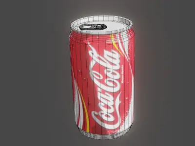 Coca Cola Can stylized like anime Low-poly 3D model
