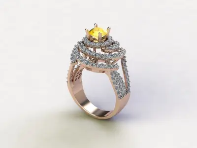 R219 new solitaire ring  cad file Free 3D model
