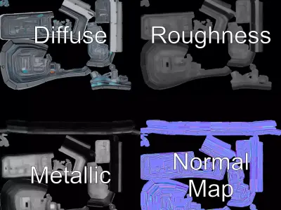 Neon Panel Interface model pack Low-poly 3D model