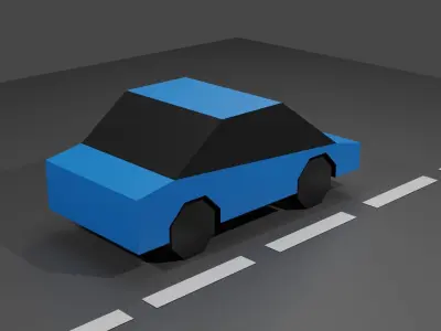 Lowest Poly Car 5 Colors pack Low-poly 3D model