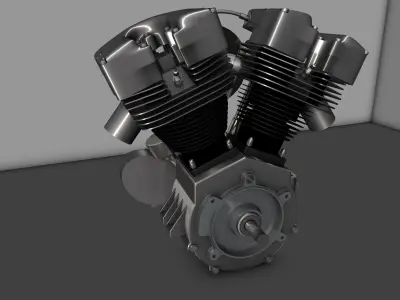 Harley Shovelhead Motorcycle Engine 3D model