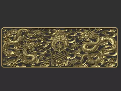 Two Dragons 3D print model