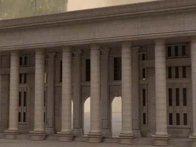 palace bank building Low-poly 3D model