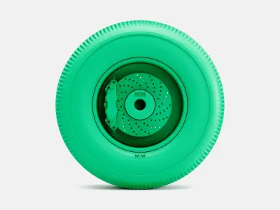 15x7 Kidney Bean Wheel Firestone 890-15 Tire 3D print model