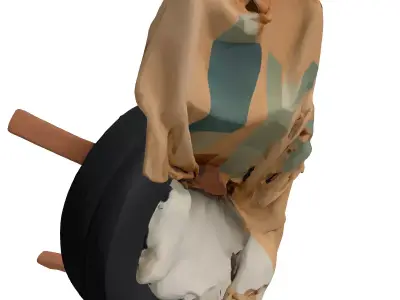 Upcycled Tire Armchair with Blanket Low-poly 3D model