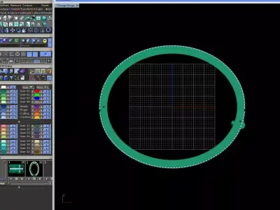 Wide Modular Gold Bangle with Precision Stone Borders 3D print model