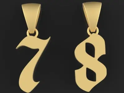 number pendant necklace 3D print model