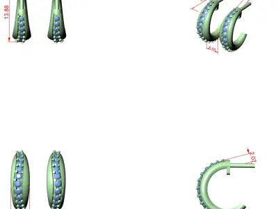 Diamond Hoops  3D print model