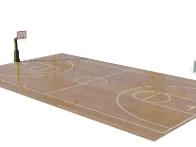 Simple Basketball Court Free 3D model