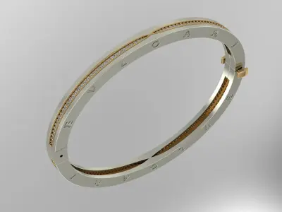 B Z bracelet jewelry gold 3D print model