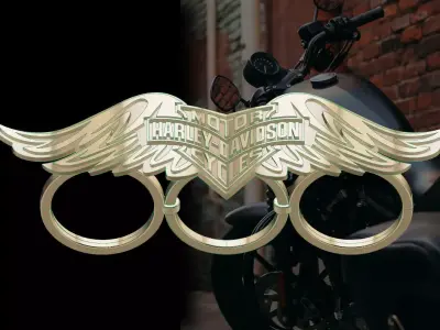 Harley Davidson Wings Ring  3D print model