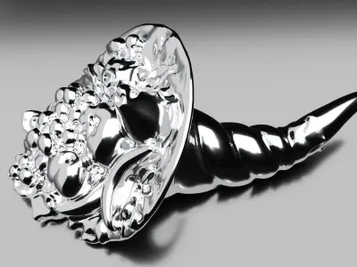 Horn of plenty thanksgiving cornucopia Low-poly 3D model