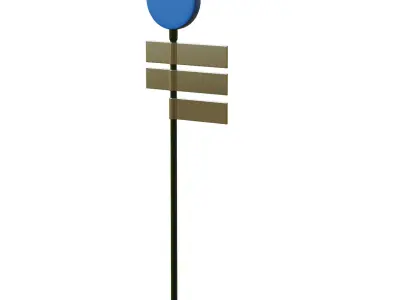 Traffic Sign 02 Low-poly 3D model