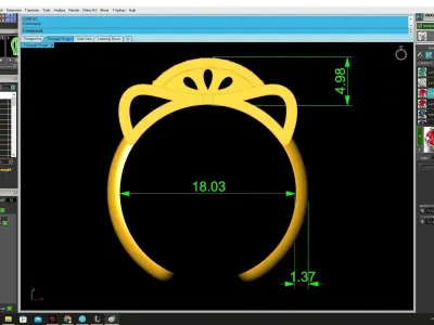 Luxury Square Pave Open Band Ring 3D Model 4360 3D print model