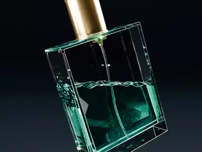 Perfume bottle turquoise 3D model Advertising 3D model