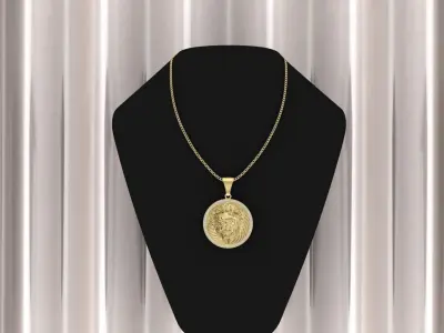 Pendant head of lion 3D print model