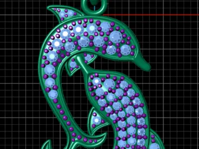 Eternal Bond Twin Dolphin Locket 3D print model 3D print model