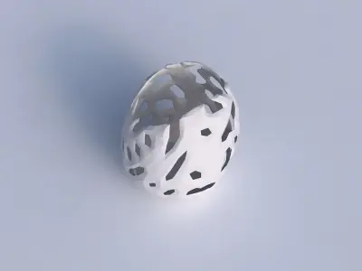 Bowl compressed with faceted cuts 3D print model