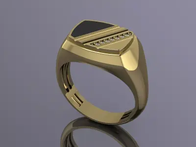 Jewelry  Mens Ring KJ-078 3D print model
