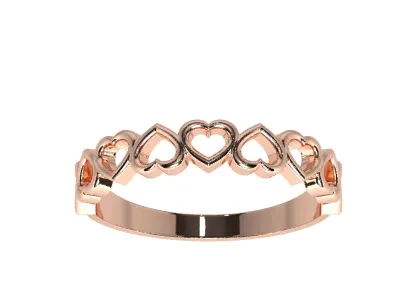 Jewelry ring with hearts  3D print model