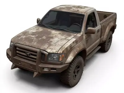 Rusted Apocalypse Muscle Car 3D Model Low-poly 3D model