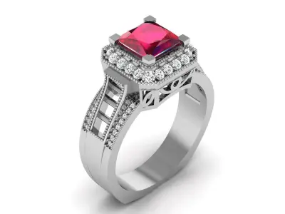 Solitaire ring model 3D print model 3D print model