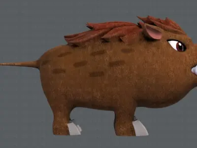 Boar V02 Low-poly 3D model