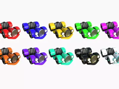 10 Cartoon Karts E Collection - Vehicle Racing Design 3D Model Pack