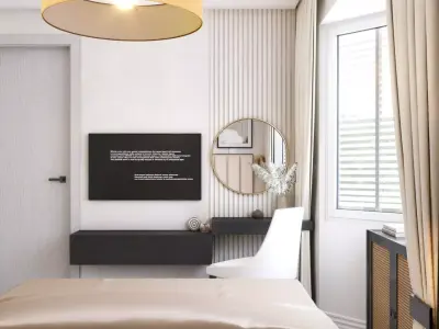 Luxury Modern Bedroom Interior 3D Model Photorealistic Design 3D model