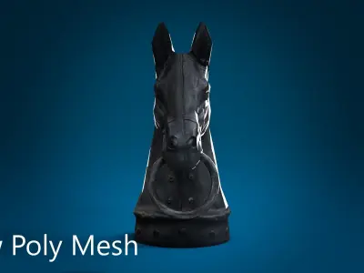 Horse Bust Low-poly 3D model